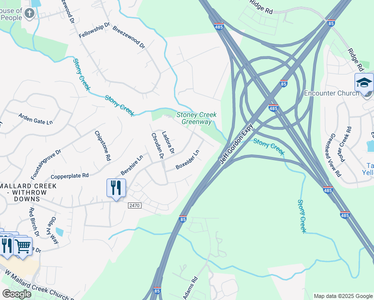 map of restaurants, bars, coffee shops, grocery stores, and more near 1037 Garrison Road in Charlotte