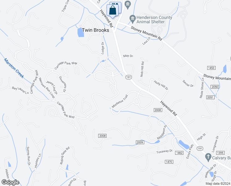 map of restaurants, bars, coffee shops, grocery stores, and more near 95 Spring Heights Court in Hendersonville