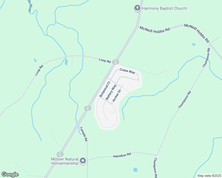 map of restaurants, bars, coffee shops, grocery stores, and more near 58 Battery Way in Bunnlevel