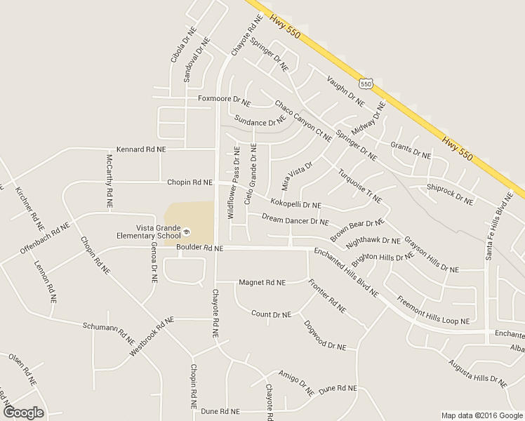 map of restaurants, bars, coffee shops, grocery stores, and more near 4933 Dream Dancer Drive Northeast in Rio Rancho