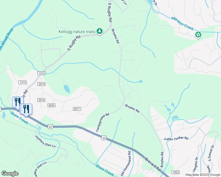 map of restaurants, bars, coffee shops, grocery stores, and more near 150 Larchmont Drive in Hendersonville
