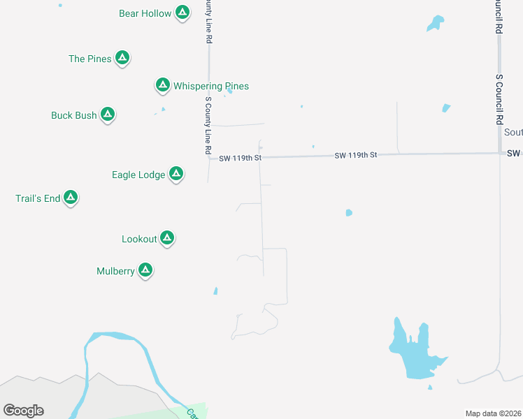 map of restaurants, bars, coffee shops, grocery stores, and more near 12200 South Riverview Road in Oklahoma City