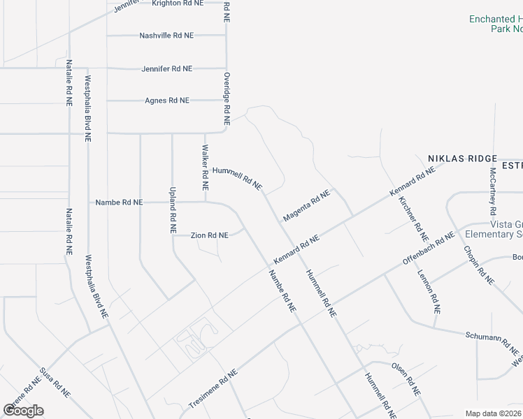 map of restaurants, bars, coffee shops, grocery stores, and more near 5203 Nambe Road Northeast in Rio Rancho