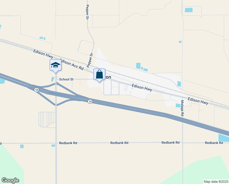 map of restaurants, bars, coffee shops, grocery stores, and more near 1009 Jacober Avenue in Bakersfield