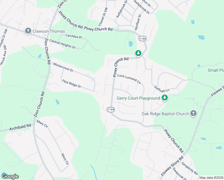 map of restaurants, bars, coffee shops, grocery stores, and more near 1216 Piney Church Road in Concord