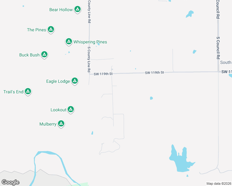 map of restaurants, bars, coffee shops, grocery stores, and more near 12200 South Riverview Road in Oklahoma City