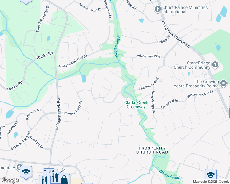map of restaurants, bars, coffee shops, grocery stores, and more near 4500 Appley Mead Lane in Charlotte