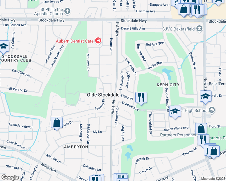 map of restaurants, bars, coffee shops, grocery stores, and more near 910 Mount Lassen in Bakersfield