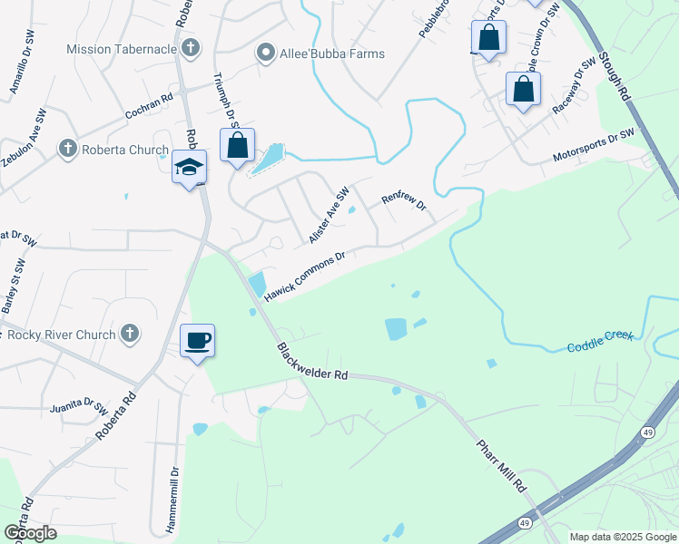 map of restaurants, bars, coffee shops, grocery stores, and more near 5024 Drayton Lane in Concord