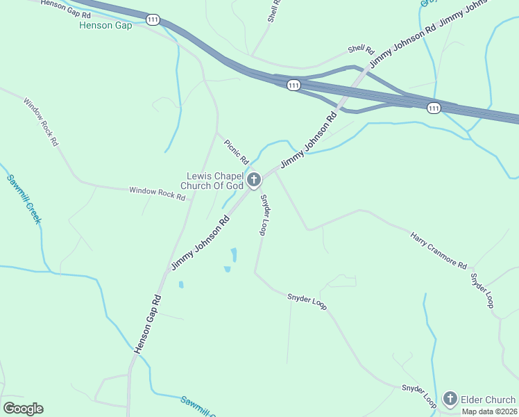 map of restaurants, bars, coffee shops, grocery stores, and more near 98 Snyder Loop in Graysville