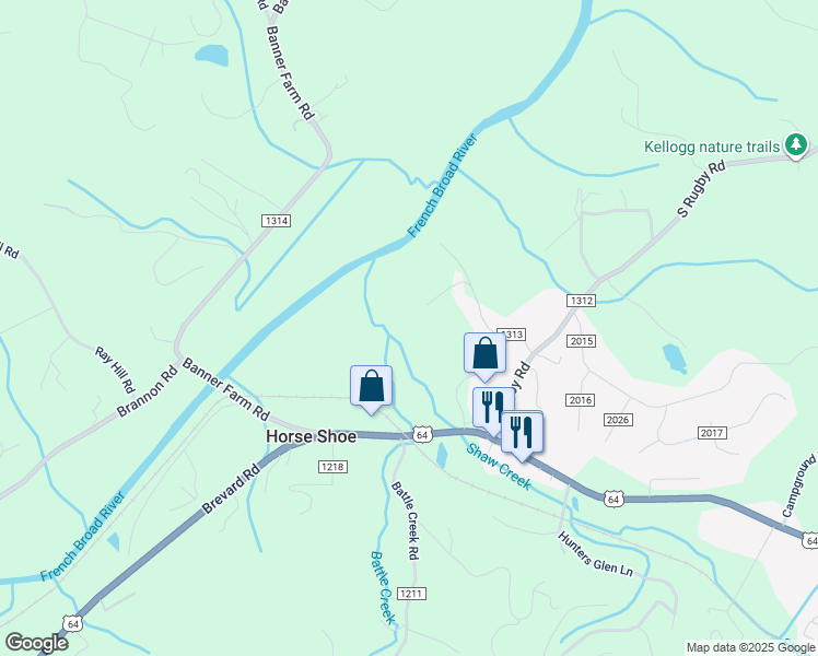 map of restaurants, bars, coffee shops, grocery stores, and more near 198 Old Barn Road in Hendersonville