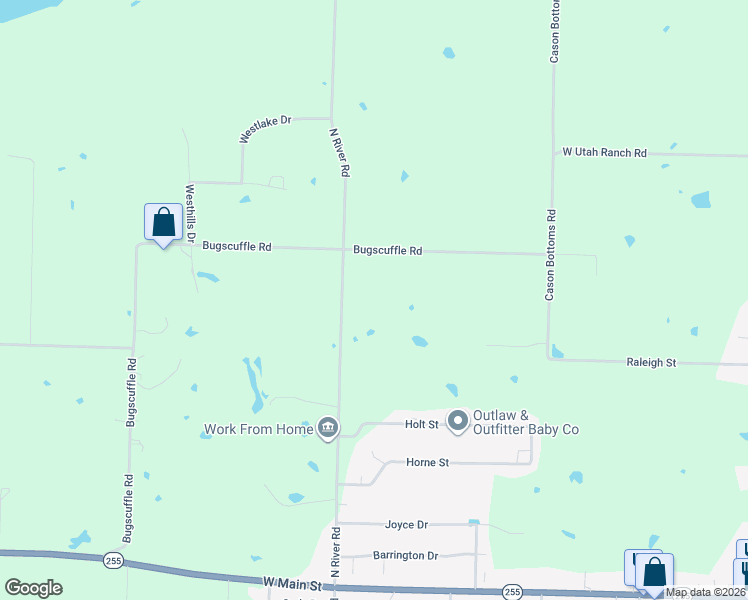 map of restaurants, bars, coffee shops, grocery stores, and more near 1604 North River Road in Lavaca