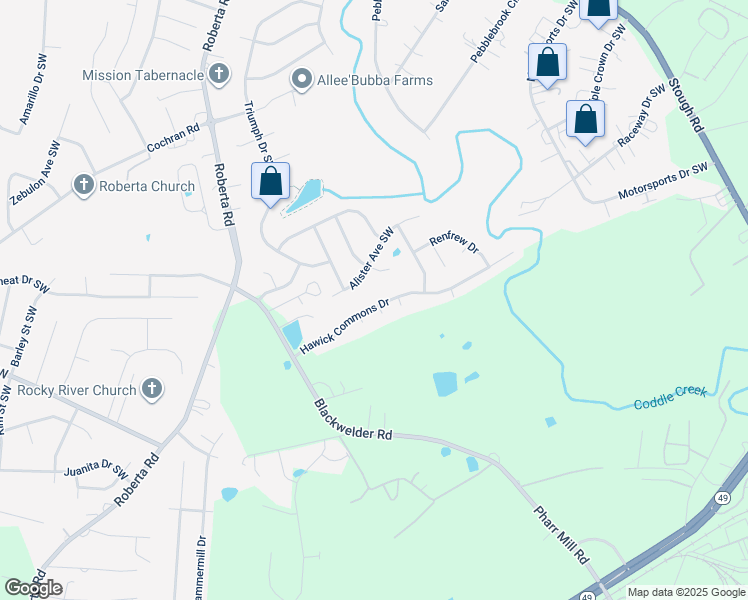map of restaurants, bars, coffee shops, grocery stores, and more near 3169 Hawick Commons Drive in Concord