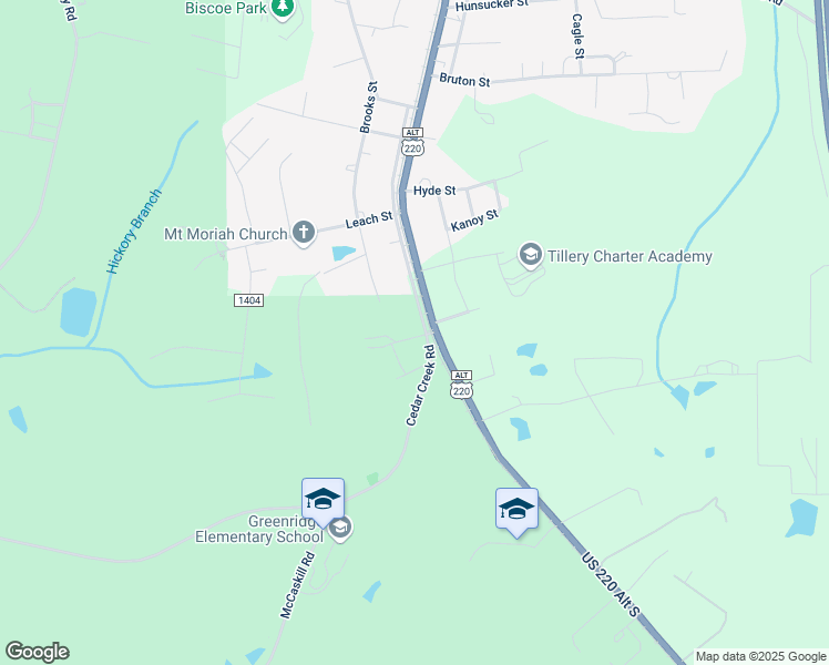 map of restaurants, bars, coffee shops, grocery stores, and more near 661 U.S. 220 Alternate in Biscoe