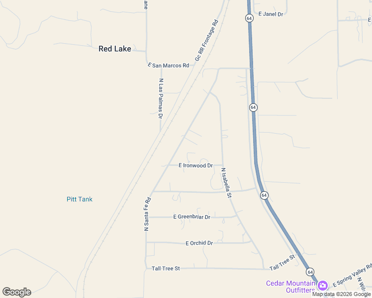 map of restaurants, bars, coffee shops, grocery stores, and more near 6601 North Santa Fe Road in Williams