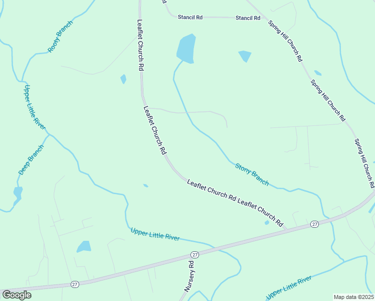 map of restaurants, bars, coffee shops, grocery stores, and more near 722 Leaflet Church Road in Lillington