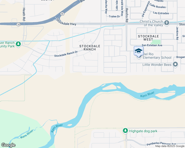 map of restaurants, bars, coffee shops, grocery stores, and more near 15000 Ella Jane Way in Bakersfield
