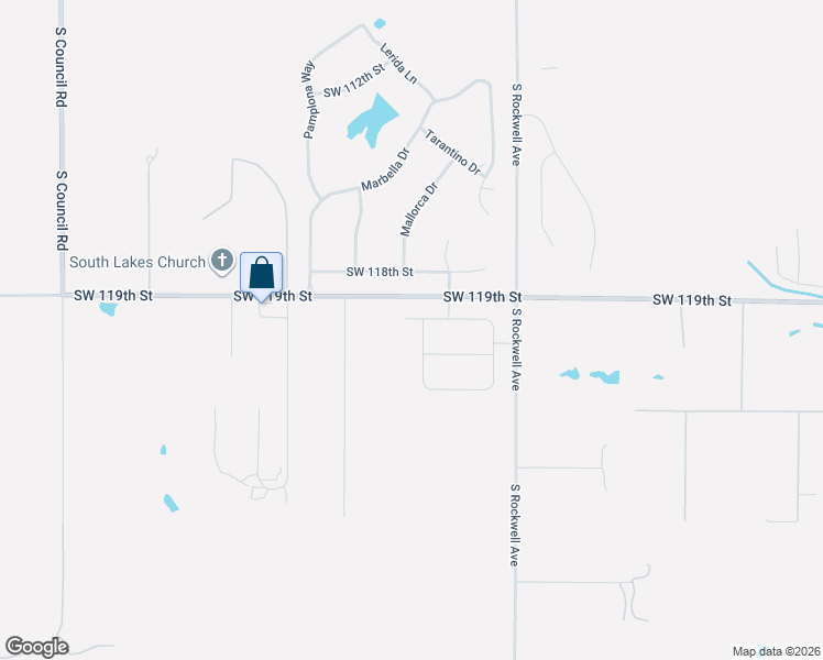 map of restaurants, bars, coffee shops, grocery stores, and more near 12101 Hermosa Lane in Oklahoma City
