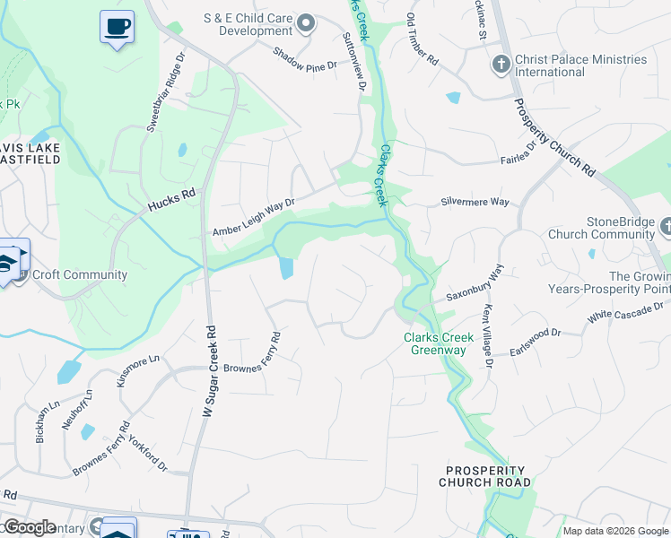 map of restaurants, bars, coffee shops, grocery stores, and more near 3221 Brownes Creek Road in Charlotte