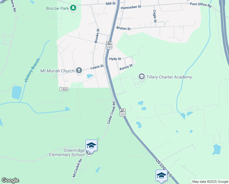 map of restaurants, bars, coffee shops, grocery stores, and more near 661 U.S. 220 Alternate in Biscoe