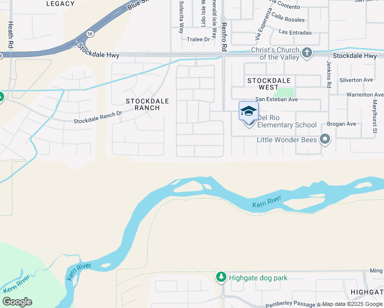 map of restaurants, bars, coffee shops, grocery stores, and more near 14700 Yellow Lupine Drive in Bakersfield
