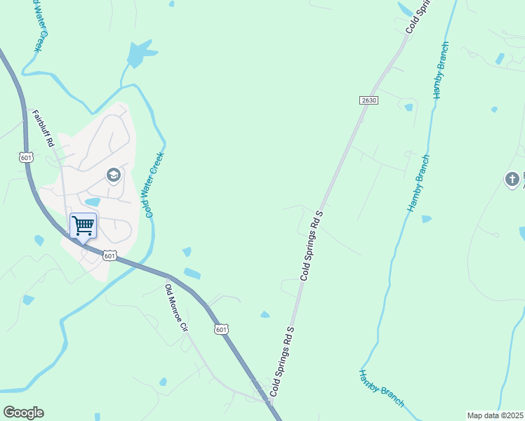 map of restaurants, bars, coffee shops, grocery stores, and more near 5100 Cold Springs Road South in Concord