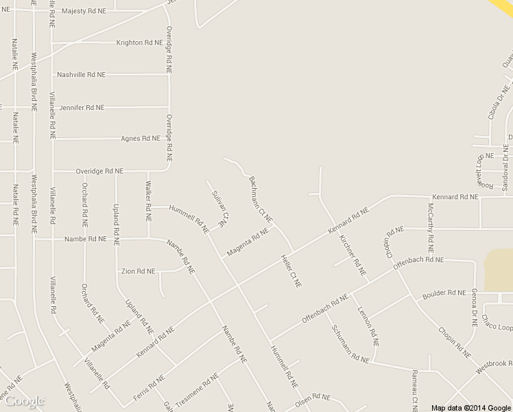 map of restaurants, bars, coffee shops, grocery stores, and more near Bachmann Court Northeast in Rio Rancho