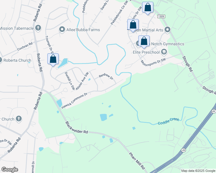 map of restaurants, bars, coffee shops, grocery stores, and more near 3009 Hawick Commons Drive in Concord