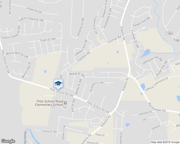map of restaurants, bars, coffee shops, grocery stores, and more near 4341 Fescue Place Southwest in Concord
