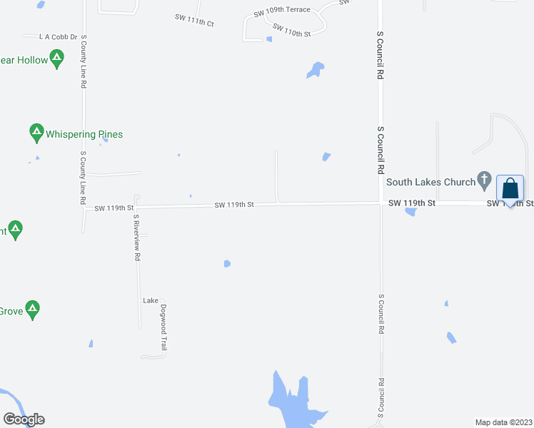 map of restaurants, bars, coffee shops, grocery stores, and more near 8314 Southwest 119th Street in Oklahoma City