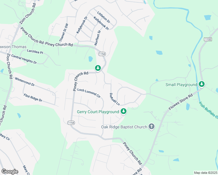 map of restaurants, bars, coffee shops, grocery stores, and more near 5119 Daffodil Lane in Concord