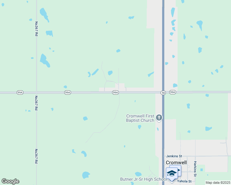 map of restaurants, bars, coffee shops, grocery stores, and more near 36765 Oklahoma 99A in Okemah