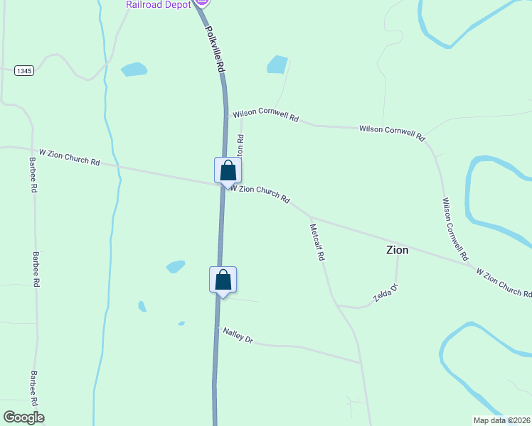 map of restaurants, bars, coffee shops, grocery stores, and more near 719 West Zion Church Road in Shelby