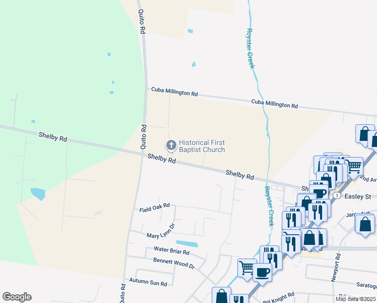 map of restaurants, bars, coffee shops, grocery stores, and more near 4332 Shelby Rd in Millington