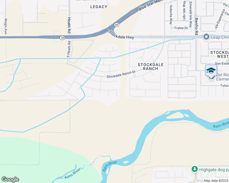 map of restaurants, bars, coffee shops, grocery stores, and more near 711 Menlo Court in Bakersfield