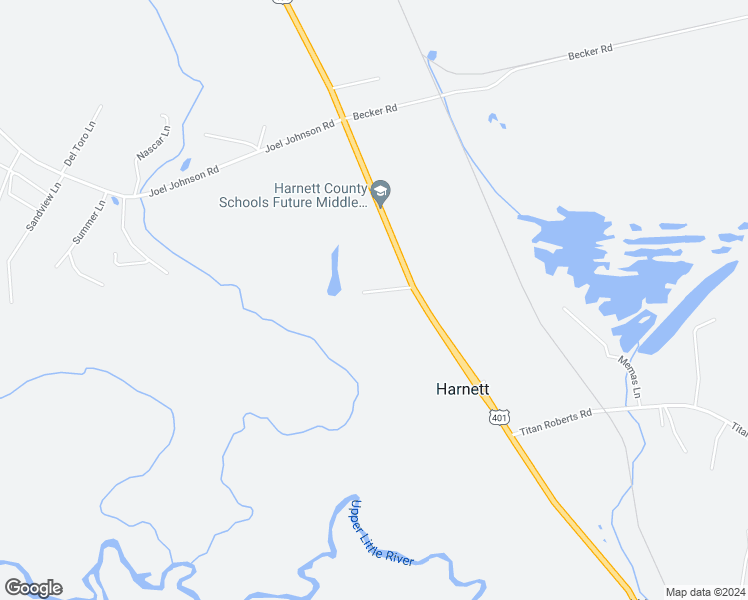 map of restaurants, bars, coffee shops, grocery stores, and more near 95 Troy Eason Farm Lane in Lillington