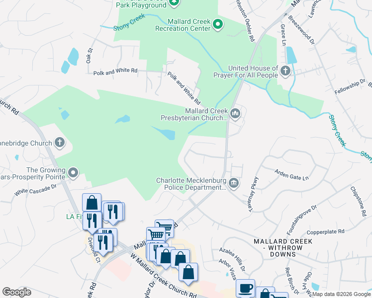 map of restaurants, bars, coffee shops, grocery stores, and more near 11145 Tradition View Drive in Charlotte