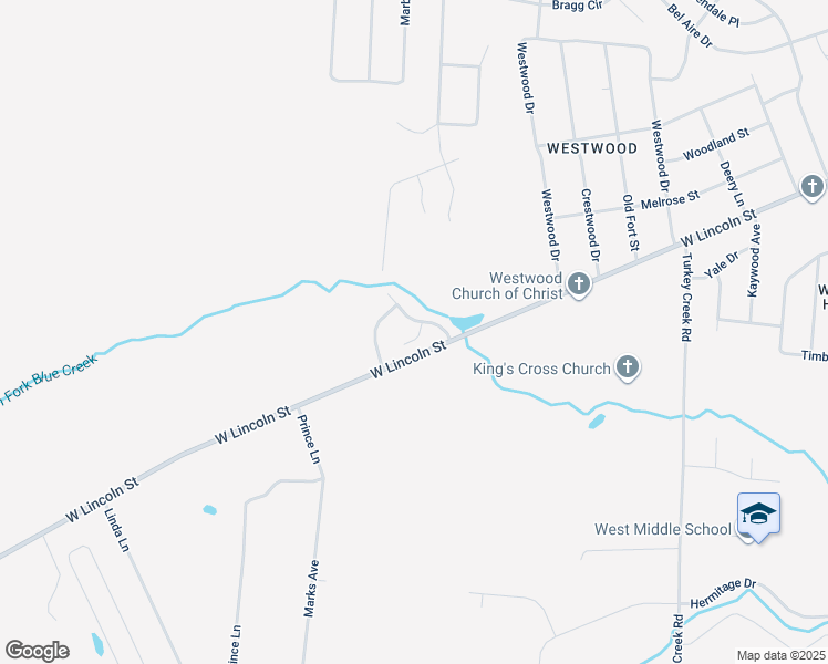 map of restaurants, bars, coffee shops, grocery stores, and more near 201 Blue Lake Drive in Tullahoma