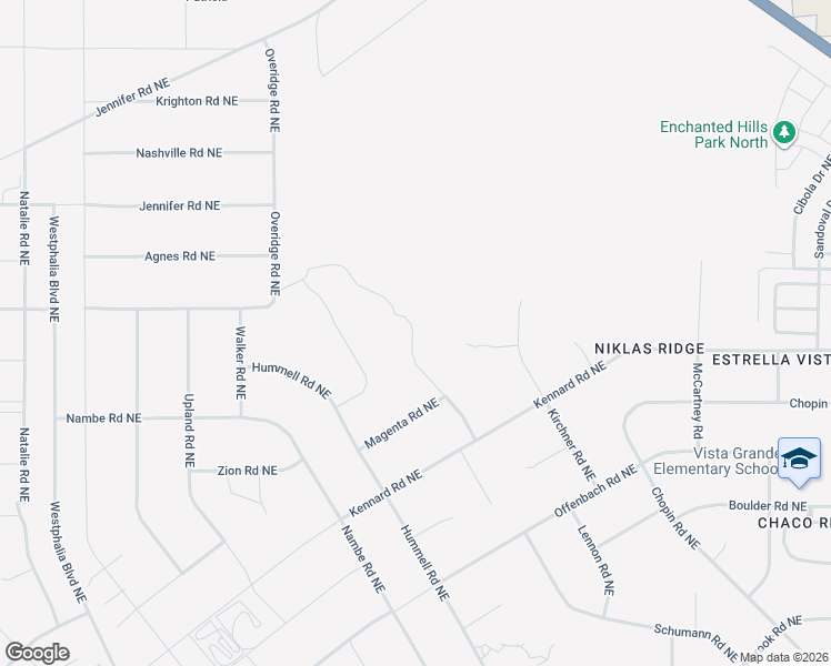 map of restaurants, bars, coffee shops, grocery stores, and more near 5417 Bachmann Court Northeast in Rio Rancho