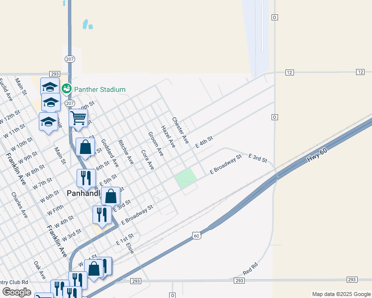 map of restaurants, bars, coffee shops, grocery stores, and more near 400-498 Chester Avenue in Panhandle