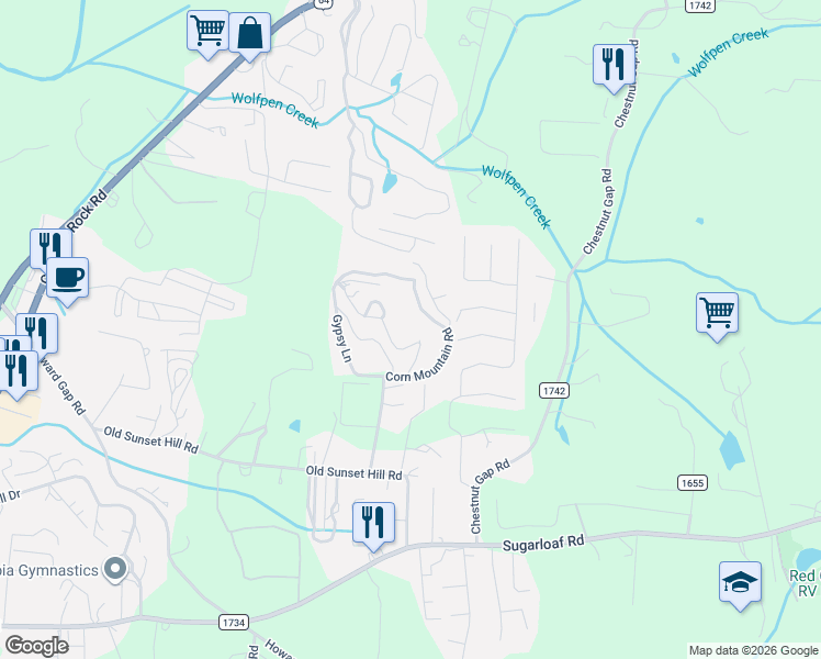 map of restaurants, bars, coffee shops, grocery stores, and more near 91 Quiet Pine Lane in Hendersonville