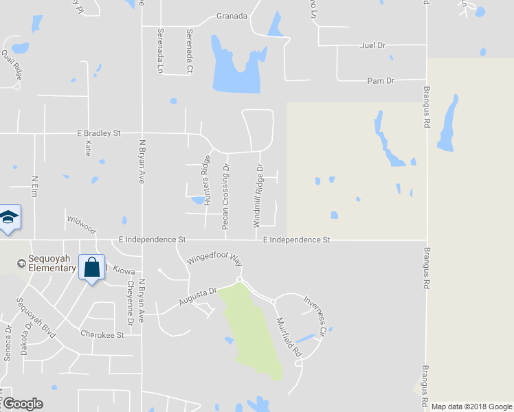 map of restaurants, bars, coffee shops, grocery stores, and more near 1603 Windmill Ridge Drive in Shawnee