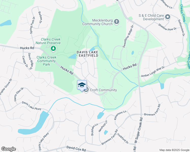 map of restaurants, bars, coffee shops, grocery stores, and more near 6726 Barefoot Forest Drive in Charlotte