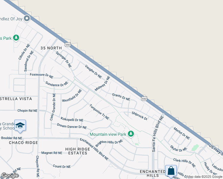 map of restaurants, bars, coffee shops, grocery stores, and more near 5312 Mayhill Place Northeast in Rio Rancho