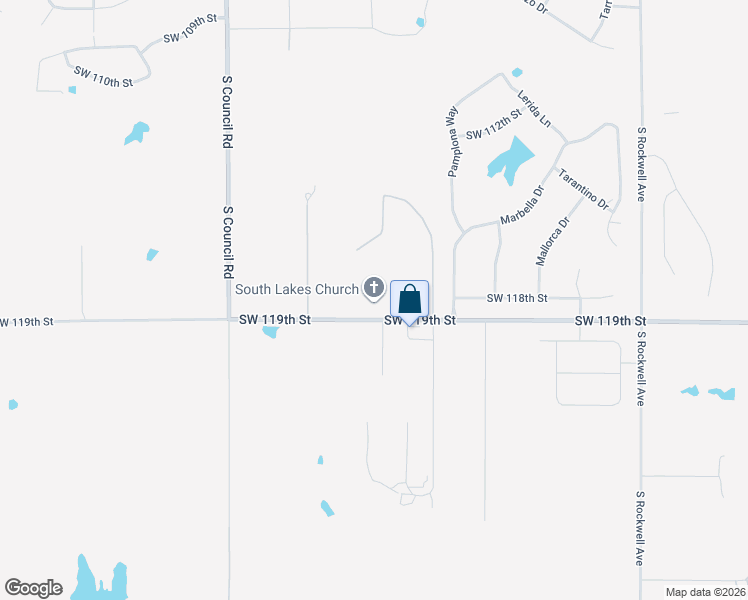 map of restaurants, bars, coffee shops, grocery stores, and more near 7701 Southwest 119th Street in Oklahoma City