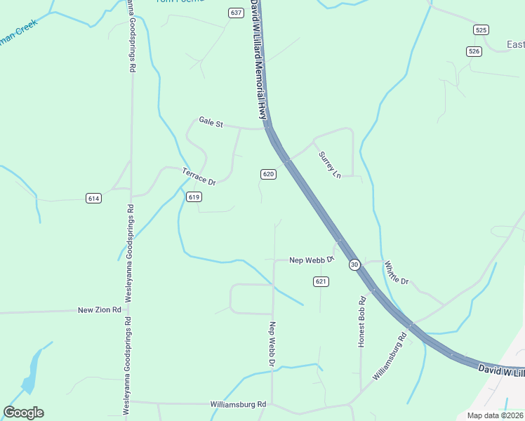 map of restaurants, bars, coffee shops, grocery stores, and more near 137 County Road 620 in Etowah