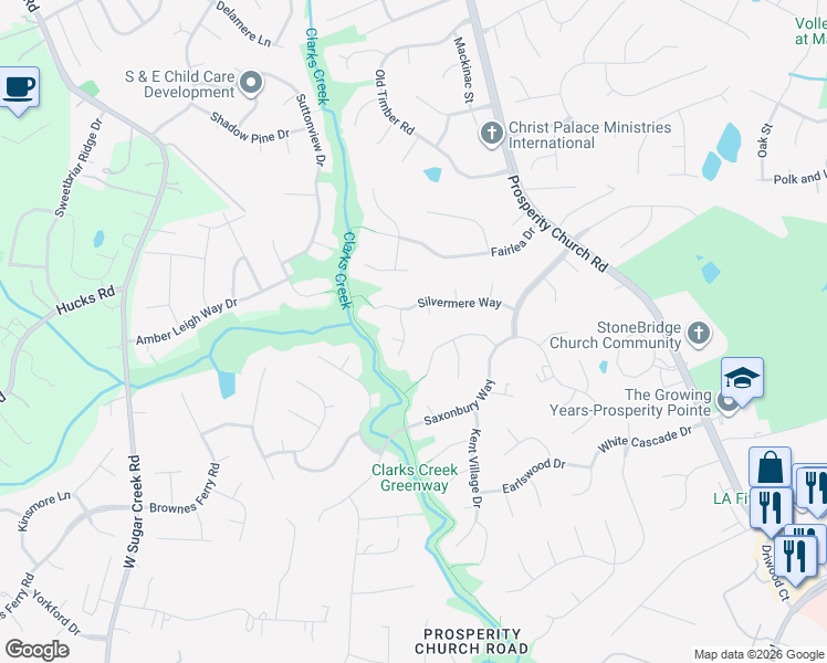 map of restaurants, bars, coffee shops, grocery stores, and more near 10012 Avon Farm Lane in Charlotte