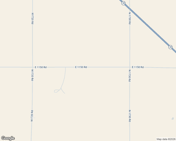 map of restaurants, bars, coffee shops, grocery stores, and more near 17262 East 1150 Road in Sweetwater