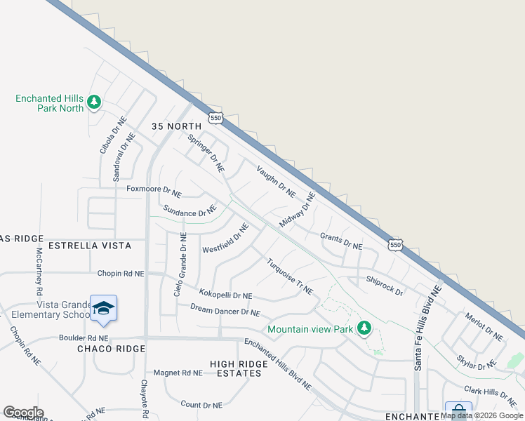 map of restaurants, bars, coffee shops, grocery stores, and more near 6173 Chaco Canyon Court Northeast in Rio Rancho