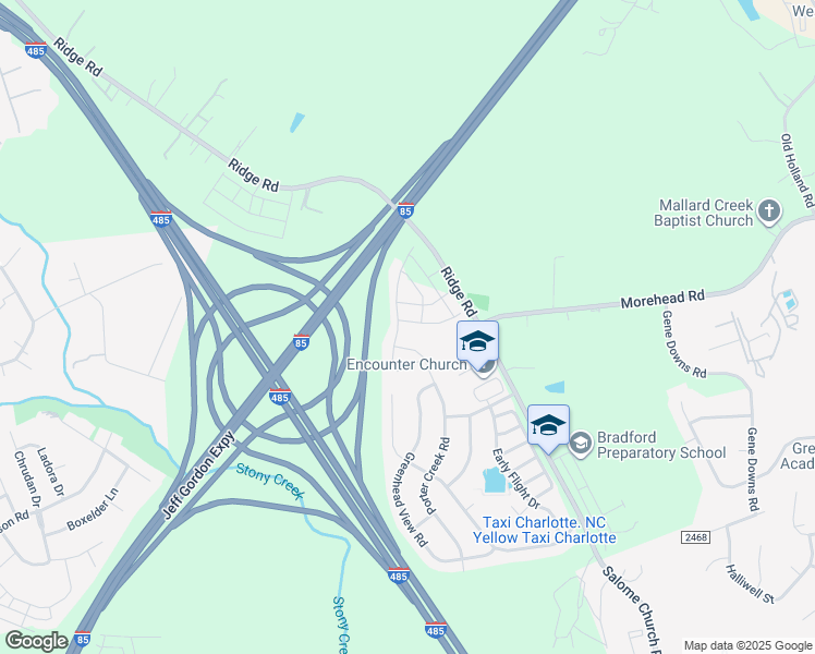 map of restaurants, bars, coffee shops, grocery stores, and more near in Charlotte